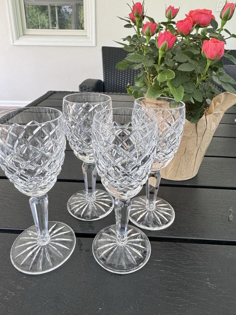 Waterford Crystal COMERAGH 5-1/4” Sherry Small Wine Goblet Glass 4oz ~ 4 Pc Set